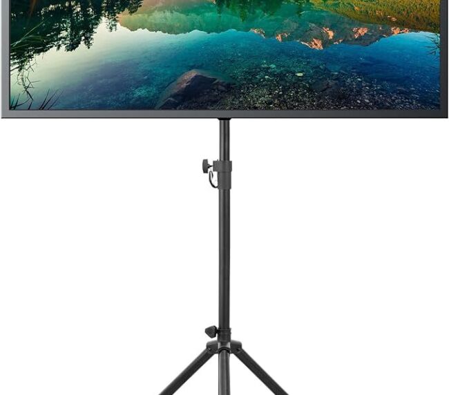 Tripod TV Stand – Portable TV Tripod for Flat Screens 32-70 Inch